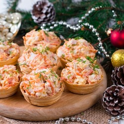 Закуска в тарталетках «Новогодний сувенир» | Меню недели