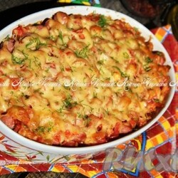 Запеканка из макарон с сосисками и сыром в духовке - 10 пошаговых фото в рецепте