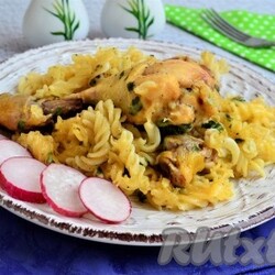 Куриные ножки с макаронами в духовке