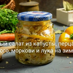 Вкусный салат из капусты, перца сладкого, моркови и лука на зиму