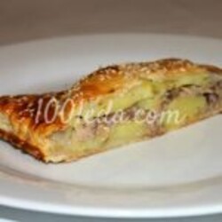 Быстрый пирог с тунцом  - Выпечка из слоеного теста от 1001 ЕДА