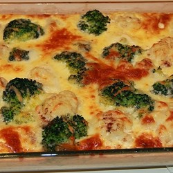 Запеканка из брокколи и цветной капусты