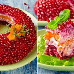 Топ-12 вариантов приготовления всеми любимого, шикарного салата «Гранатовый браслет»