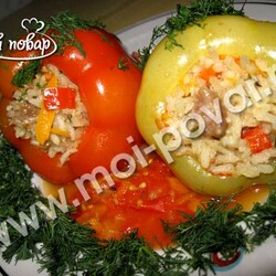 Фаршированный перец - кулинарный рецепт.