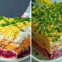 Закусочный торт с селедкой «Перевернутая шуба» - БУДЕТ ВКУСНО! - медиаплатформа МирТесен