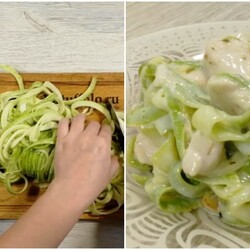 Таких кабачков вы ещё не ели — кабачковые спагетти в сырном соусе