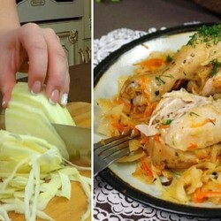 Окорочка с капустой