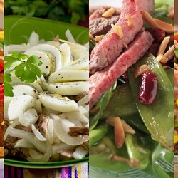 Подборка салатов с говядиной