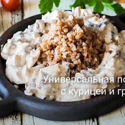 Универсальная подлива с курицей и грибами