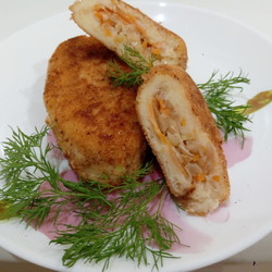Вкусные картофельные зразы с квашеной капустой