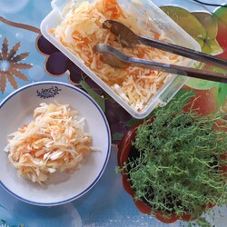 Капуста маринованная с овощами