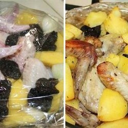 Крылышки с черносливом