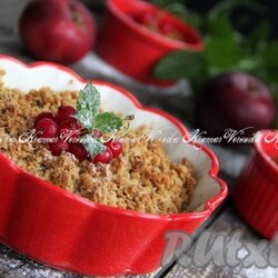 Яблочный крамбл с овсяными хлопьями - 9 пошаговых фото в рецепте