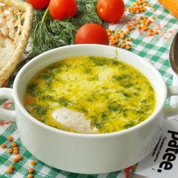 Суп с чечевицей и сыром