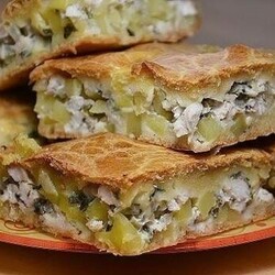 Заливной пирог с курицей и картофелем - Четыре вкуса - медиаплатформа МирТесен