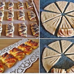 Конвертики с яблоками из творожного теста