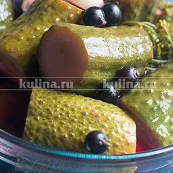 Малосольные огурцы с черной смородиной
