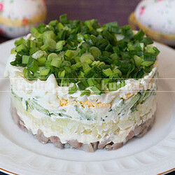 Селедка под шубой зеленая