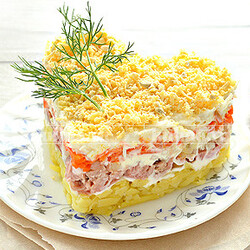 Праздничный салат "День влюбленных" – рецепт приготовления с фото от Kulina.Ru