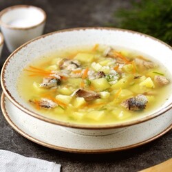 Суп с консервированной сайрой и рисом - пошаговый рецепт с фото на Повар.ру