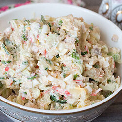Салат "Нежность" с крабовыми палочками – рецепт приготовления с фото от Kulina.Ru