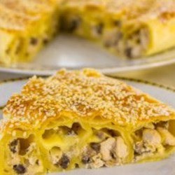 Вертута с куриным филе и грибами