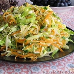 Рецепт: Зимний салат из репы, моркови и капусты на RussianFood.com