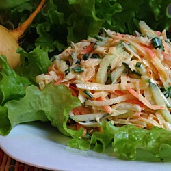 Рецепт: Салат из репы со свежими овощами на RussianFood.com