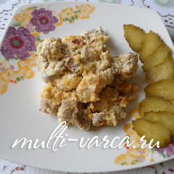 Тыква с мясом в мультиварке