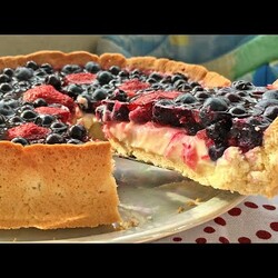 Тирольский ПИРОГ с Заварным кремом и ягодами на песочном тесте