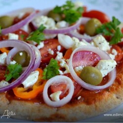 Пицца по-быстрому, пошаговый рецепт на 8 ккал, фото, ингредиенты - Апрель