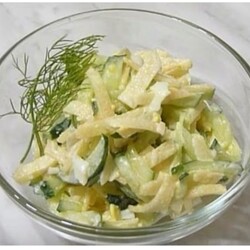 Салат репа-огурец-яйцо