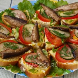 Праздничные бутерброды со шпротами — рецепт с фото