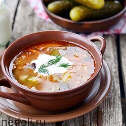 Рассольник говяжье сердце