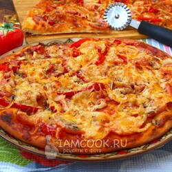 Пицца на кефире в духовке — рецепт с фото