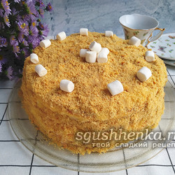Торт "Светлана" без выпечки на сковороде: рецепт с фото пошагово