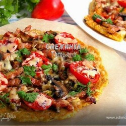 Картофельная пицца на сковороде.