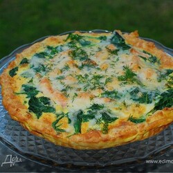 Киш с семгой и шпинатом, пошаговый рецепт на 3187 ккал, фото, ингредиенты - Юлия Высоцкая