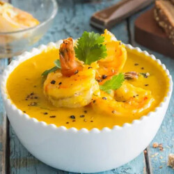 Тыквенный суп с креветками — рецепт с фото