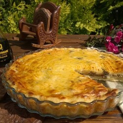 Картофельный пирог с куриной печенью