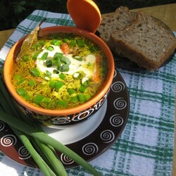 Рисовый суп "Быстрый" с куриной печенью