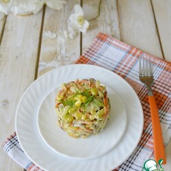 Салат из куриной печени с кукурузой