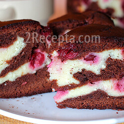 Брауни с творогом и вишней