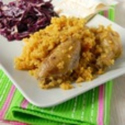 Рис с куриными крылышками и карри