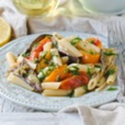 Паста с запеченными овощами в мультиварке