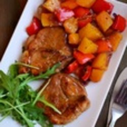 Свинина в яблочном соке с тыквой