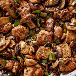 Delicious Garlic Mushroom Chicken Bites - Cafe Delites