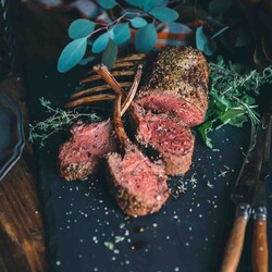 Herb Crusted Roasted Rack of Venison