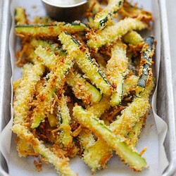 Easy Parmesan Zucchini Fries - Rasa Malaysia
