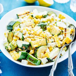 Grilled Zucchini Corn Salad with Feta